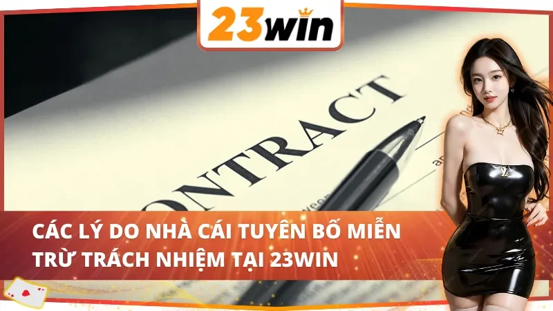 Thông Tin Cần Biết Về Tuyên Bố Miễn Trừ Trách Nhiệm 23Win 2 Các lý do nhà cái tuyên bố miễn trừ trách nhiệm 23Win